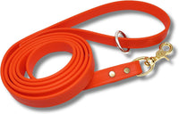 Biothane Leash, Brass, 6 ft x 5/8, Black – Essentials for Dogs - 3/4 / Orange