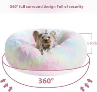 WNPETHOME Calming Dog Bed Cat Bed Donut, Faux Fur Pet Bed Self-Warming Donut Cuddler, Comfortable Round Plush Dog Beds