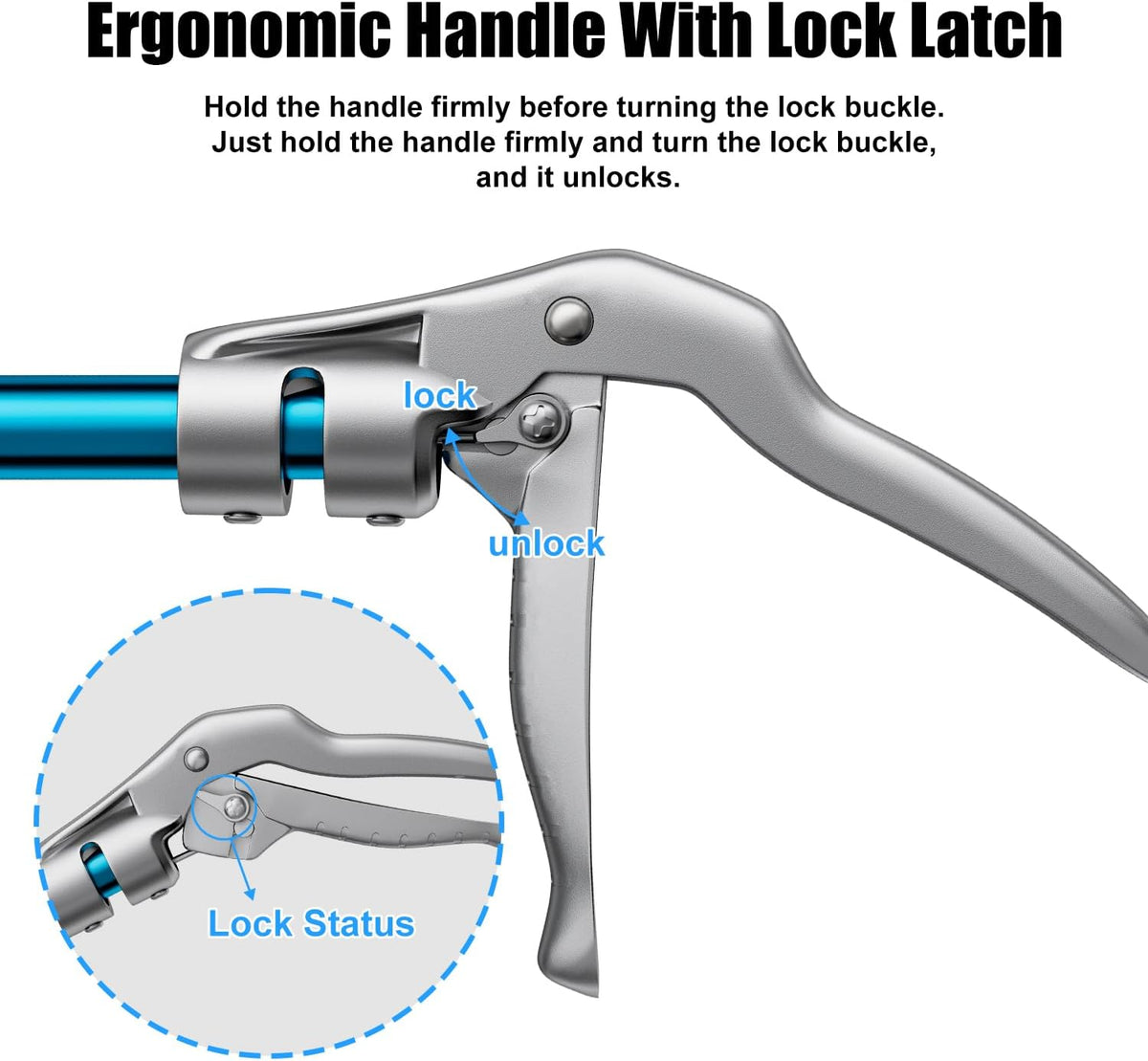 60" Snake Tongs, Professional Aluminum Alloy Standard Reptile Grabber Reacher - image 4