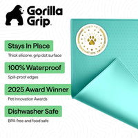 GORILLA GRIP Dog Food Mat, 100% Waterproof Silicone, 16x10 Beige – Essentials for Dogs - Turquoise / 23"l X 15"w - image 2