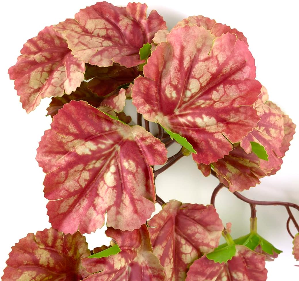 Fake Calathea Orbifolia, Reptile Terrarium Suction Plants – Essentials for Fish - Fake Heuchera Micrantha Pink - image 4