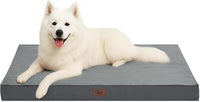 Outdoor Large Dog Bed, Waterproof Dog Bed for Large Dogs, Egg Crate Foam Pet Bed with Removable Washable Oxford Cooling Cover, Grey