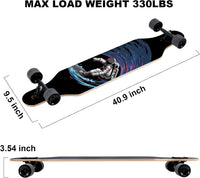 TLHB 41 inch drop through longboard skateboard with 9-ply maple deck and PU wheels - view 15