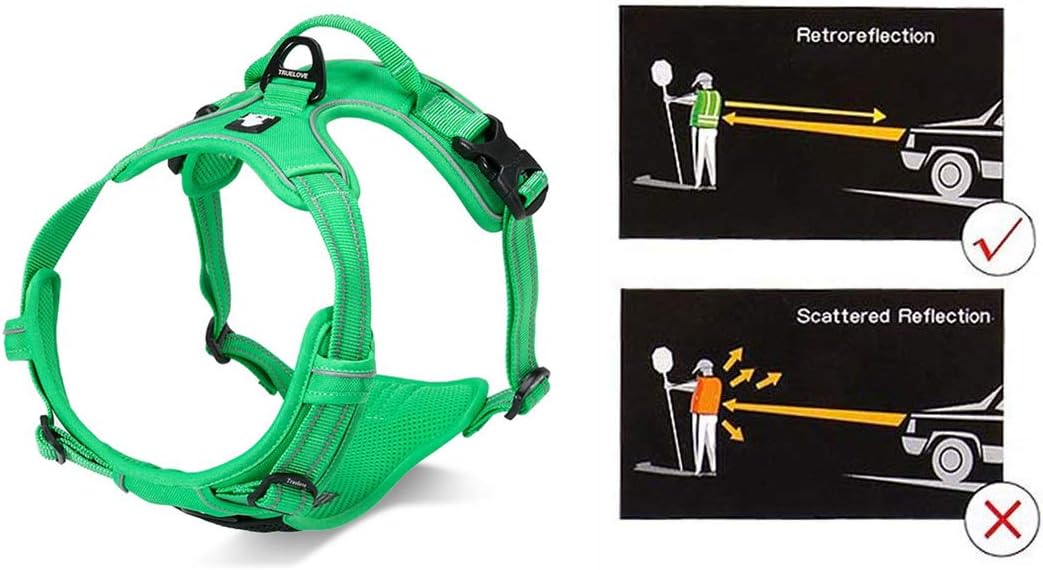 Truelove No Pull Dog Harness with Easy Control Handle and 2 Leash - X-Large / Grass Green - image 2