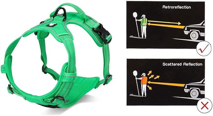 Truelove No Pull Dog Harness with Easy Control Handle and 2 Leash Attachments,Reflective Adjustable Pet Vest