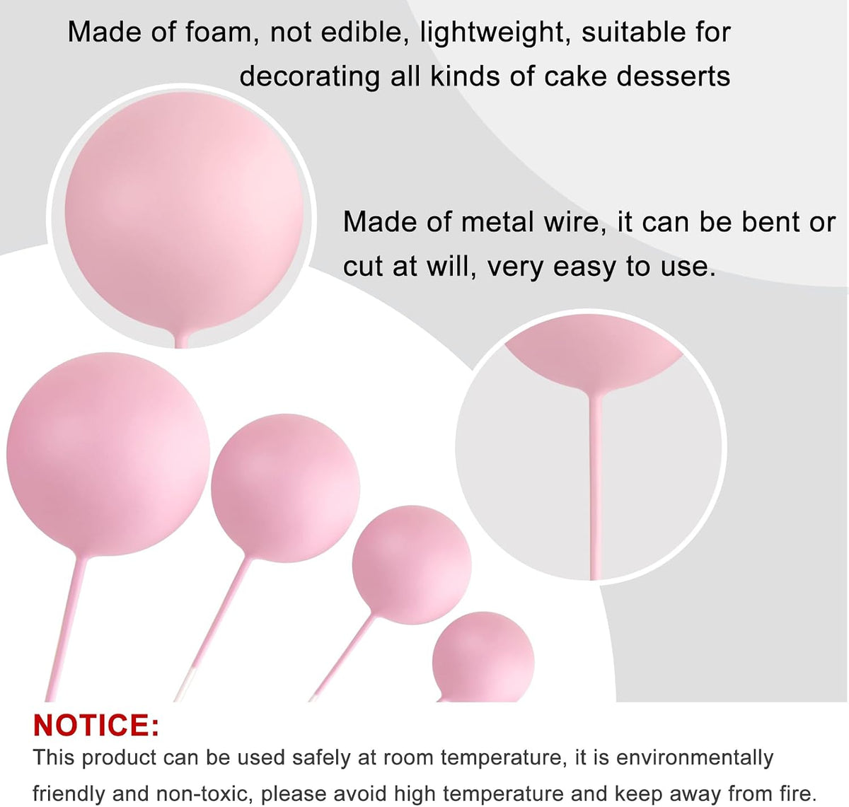 ASTARON 32 Pcs Foam Balls Cake Topper Decorations for Party Cake - Colorful - image 3