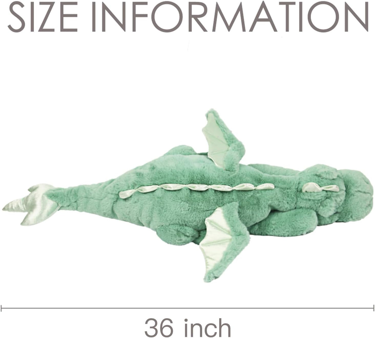 ARELUX Large 36in Cute Dragon Stuffed Animals Plush Toy Soft Matcha - Green / 36inch - image 2