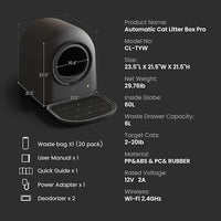 L1 Self-Cleaning Litter Box Automatic Electronic Hands-Free Smart Robot self Cleaning Litter Box - Safe Anti-Pinch,with Deodorizer and Liner and Litter Mat for Multiple Cats