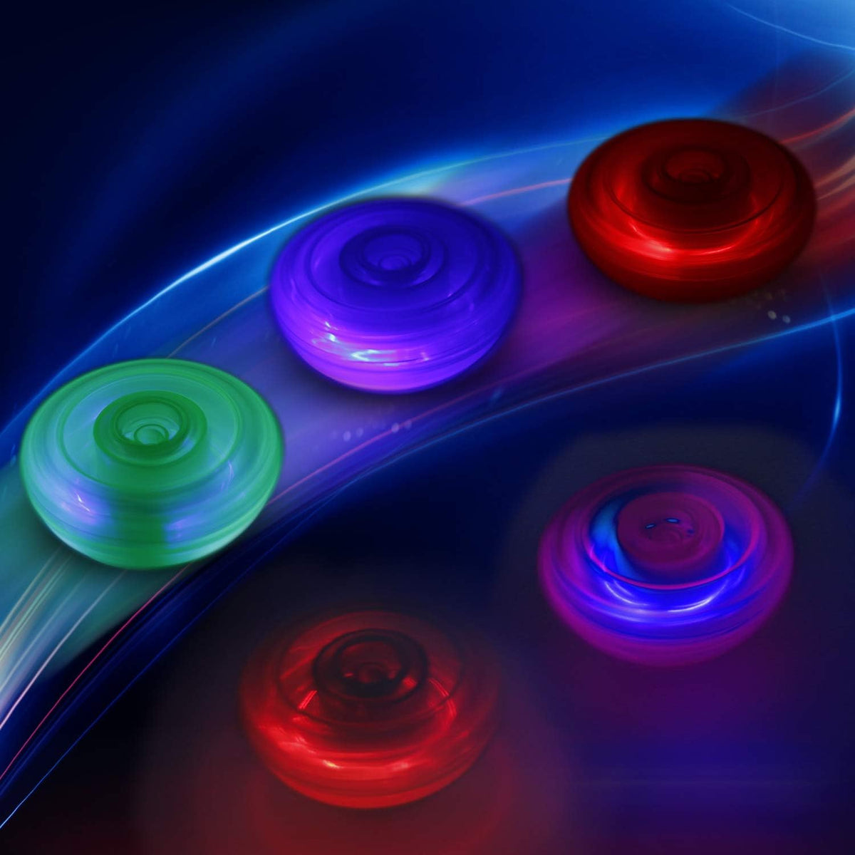 12-Pack Light Up Spinner Tops, UFO Spinning Tops with Gyroscope - image 3