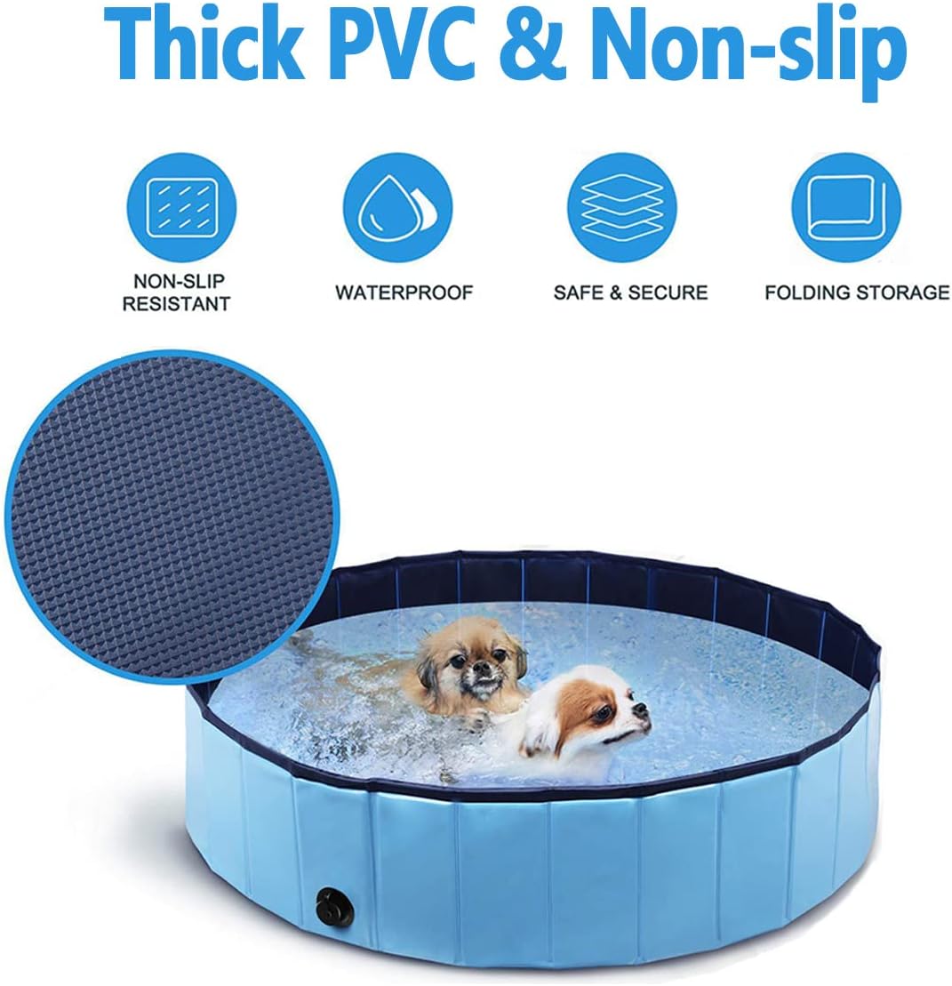 Dog Pool Foldable pet Pool Dog Swimming Pool Portable Suitable - 48x12in - image 2