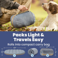Travel Dog Bed, Foldable & Packable with Carry Bag, Black - Foggy Trail / Large - image 4