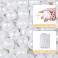 Realhaha Ball Pit Balls Baby Plastic Playpen Playball 2.15″ - Pearl White / 100 balls - image 3