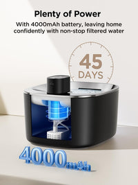 FEELNEEDY Wireless Cat Water Fountain Stainless Steel with Sensor - Black Fountain(2 Filters) - image 4