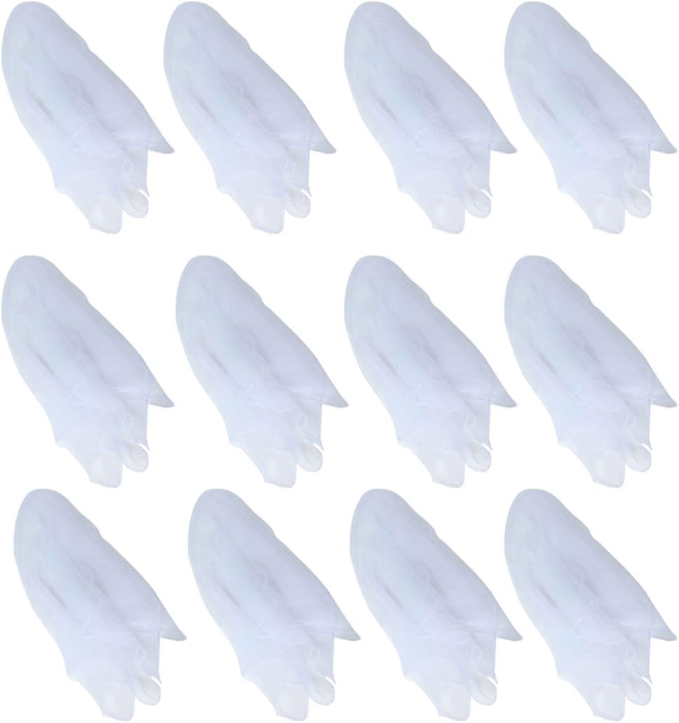 Hoerev Pack of 12 Approx. 24" x 24" Juggling Dancing Scarves Floaty - Medium / White