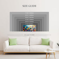 School of Fish Printed Canvas Wall Art – Framed Abstract Ocean Print – Vibrant Fish Wall Decor for Living Room, Bedroom, Office (Black Framed, 62"x31"|160x80cm)