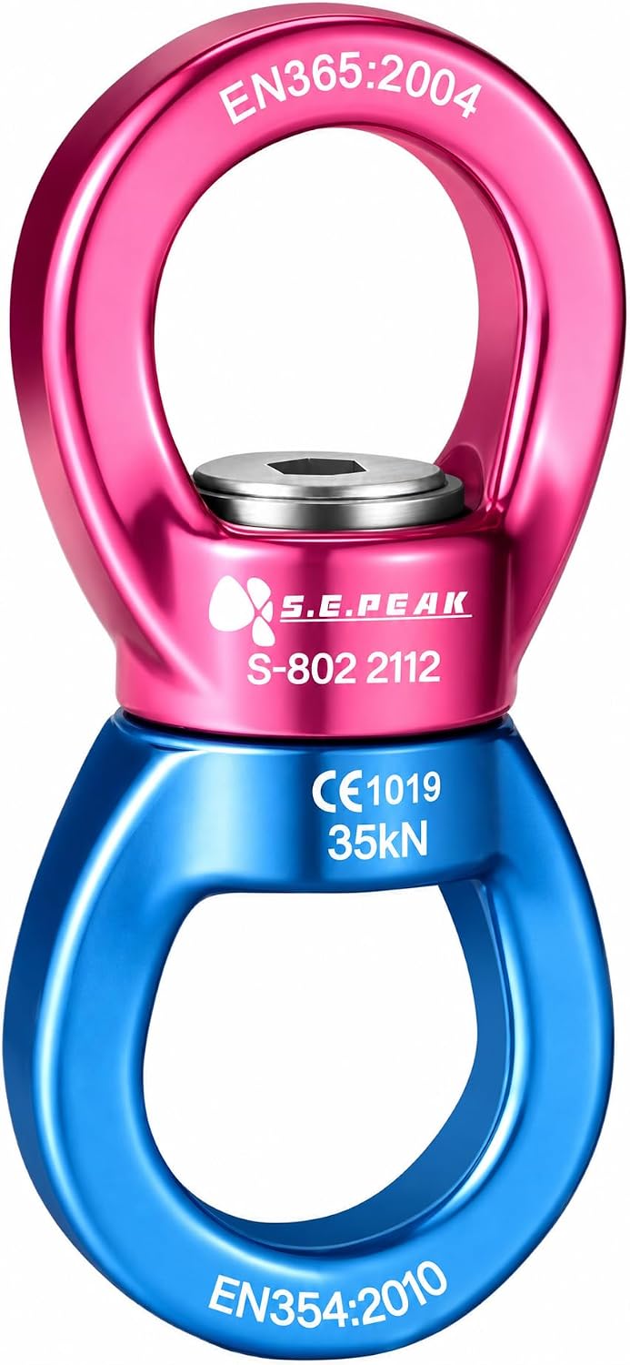 S.E.PEAK black anodized aluminum 35kN swing swivel with 360 degree rotation - view 6