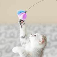 JXFUKAL Cat Toys - 2 in 1 Spring Cat Wand Toy with 2PCS Ultra-Long Cat Teaser, 4PCS Spring Steel - 6PCS REFILLS - image 2