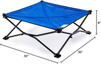 Coolaroo On-The-Go Elevated Dog Bed - Foldable Pop-Up Travel Dog Bed with Breathable, Moisture-Resistant Fabric, Carry Bag Included, Lightweight & Portable, Aquatic Blue, Medium