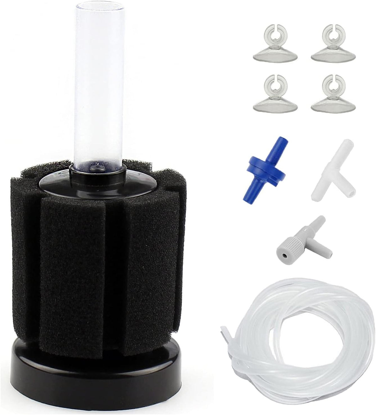AQUANEAT Aquarium Air Powered Sponge Filter - Cylinder / Small up to 10Gal