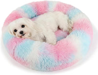 Small Calming Dogs Bed for Small Dogs Anti-Anxiety Machine Washable - Rainbow / 23 inches