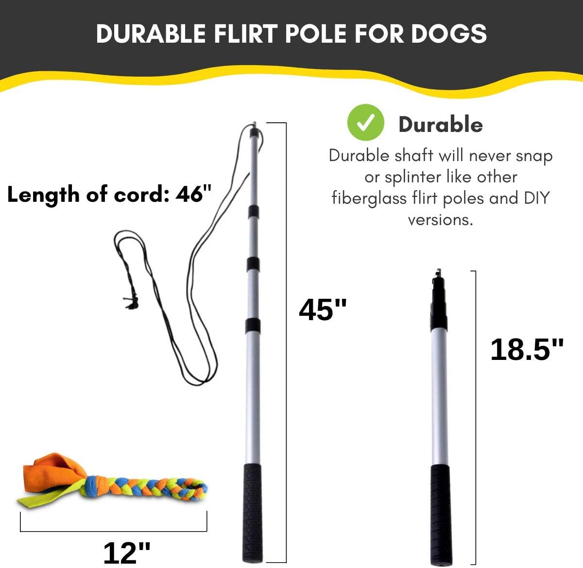 YES4QUALITY Flirt Pole for Dogs - Flirt Pole - image 3