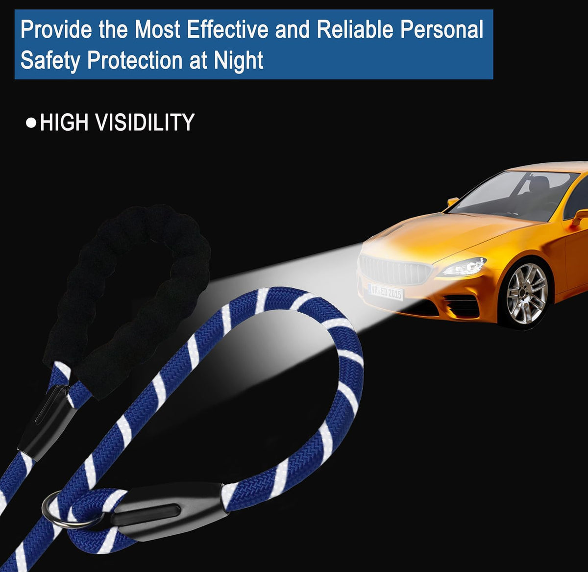 Dog Leash, 6 FT Heavy Duty Dog Leashes with Comfortable Padded Handle,Black – Essentials for Dogs - Deep Blue / 6 Feet x 1/2 Inch - image 3