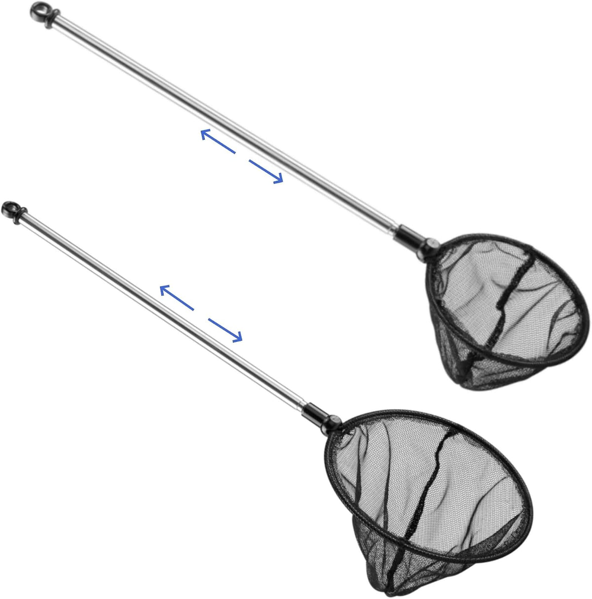 Lpraer Aquarium Fish Net with Extendable Stainless Steel Long Handle - 3.5+5 inch-2 Pack Bundle