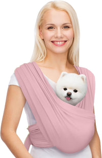 Small Dog Sling Carrier, Hands-Free - Light Pink / Plus