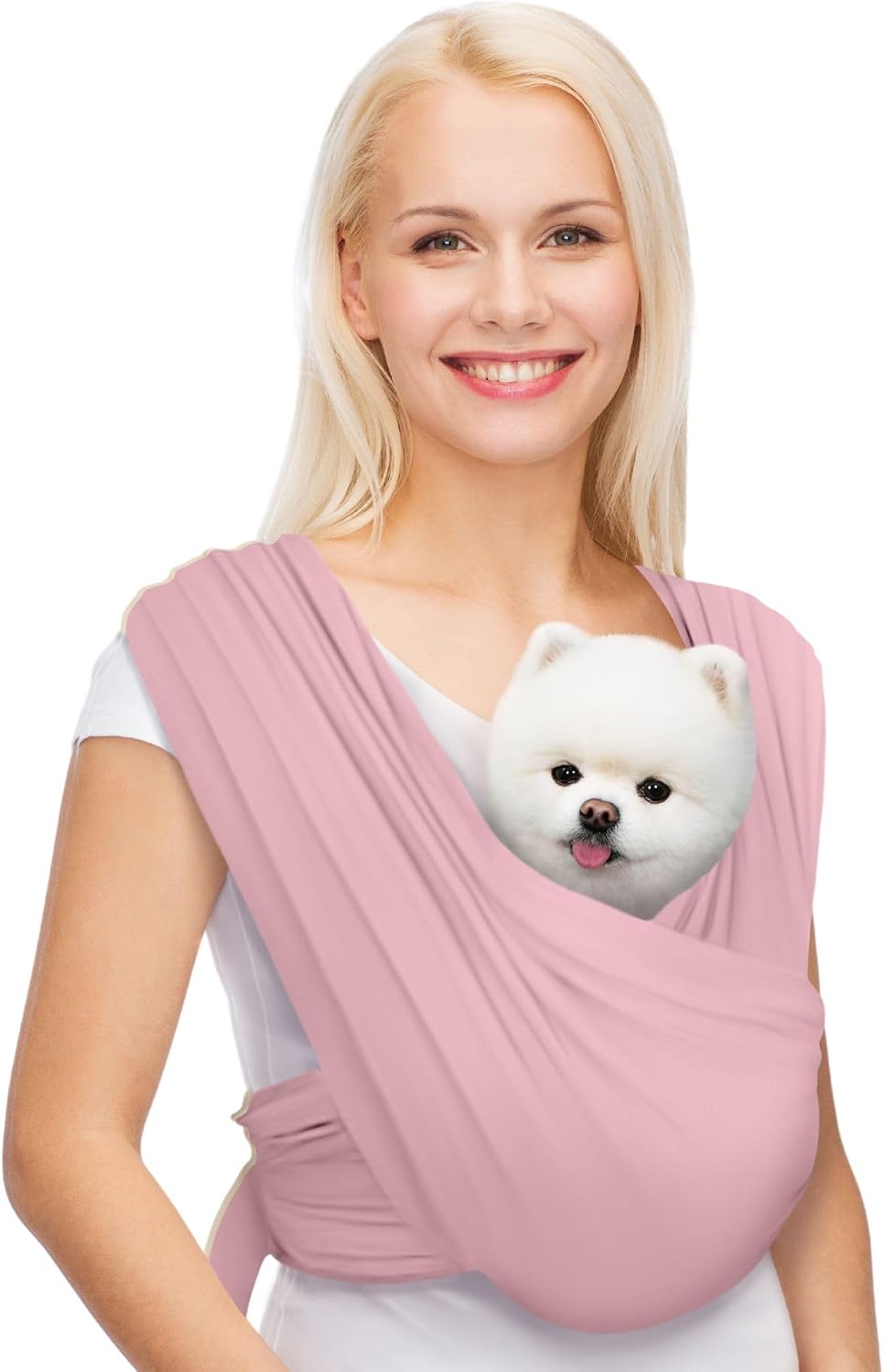 Small Dog Sling Carrier, Hands-Free - Light Pink / Plus