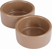 Kaytee Stoneware Ceramic Pet Hamster Bowl, Brown - 3 in (Pack of 2)