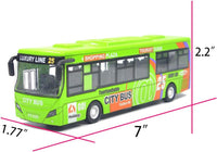 Ailejia yellow diecast city bus toy with pull back motor, lights and music - view 7