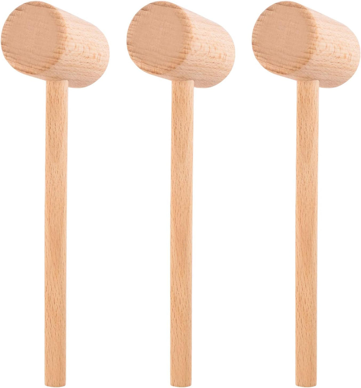 ZAUGONTW small natural hardwood crab mallet, 2.5 x 7.7 inches - view 2