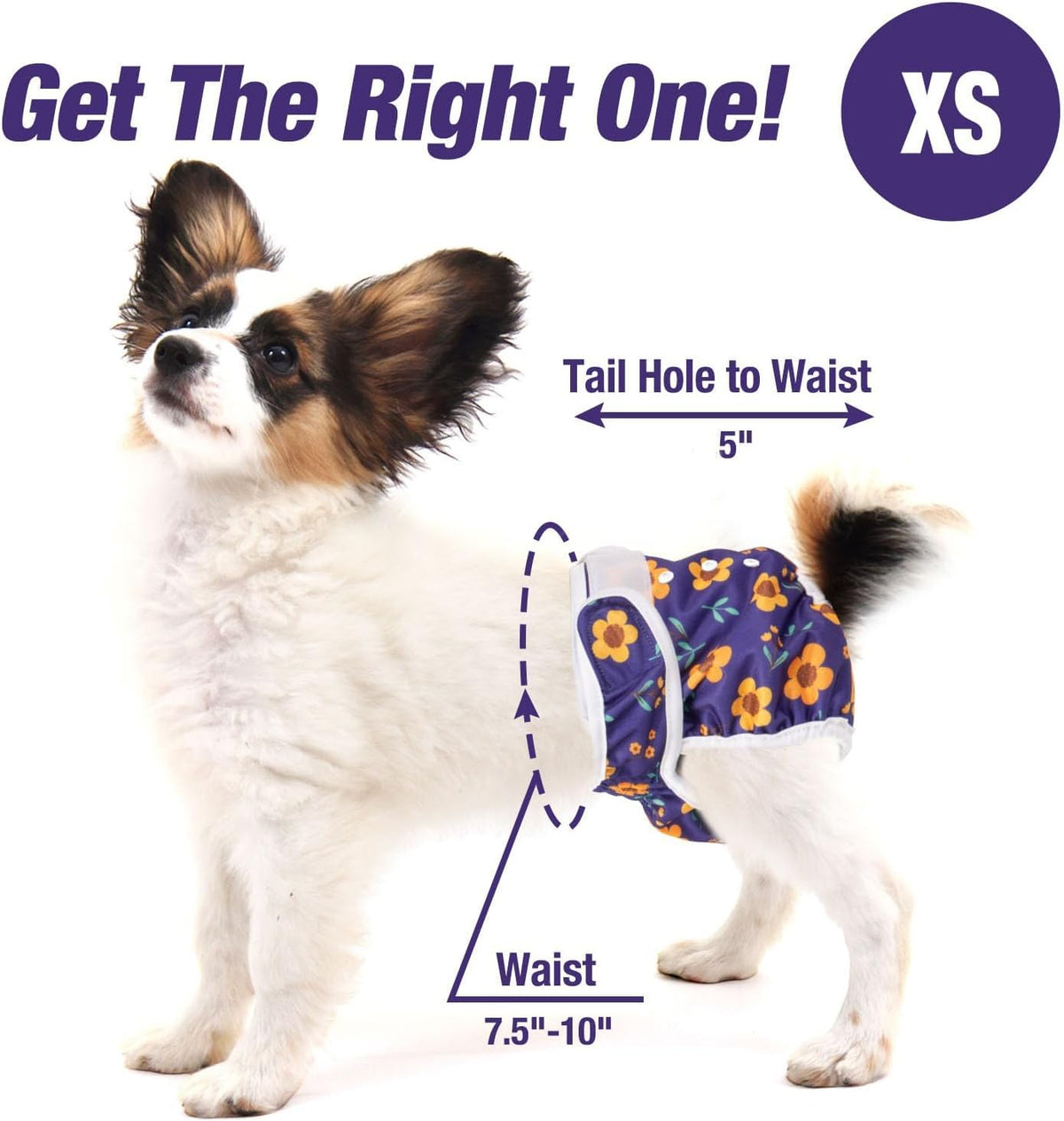 Pet Soft Washable Female Diapers Female Dog Diapers - Cute Flowers / X-Small:7.5''-10'' - image 4