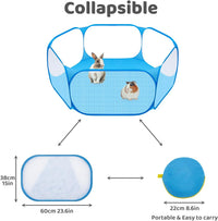 Small Animal Playpen, Pop-Up Portable Play Yard for Guinea Pigs - Blue - image 3