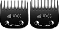 4FC Blades Dog Grooming Blades Compatible with Andis/Oster A5/Wahl KM-10 Series Dog Clippers,Detachable Clipper Replacement Blade,Black(4FC/2PCS)
