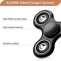 SCIONE Fidget Spinner Toy 1 Pack - Black - image 2