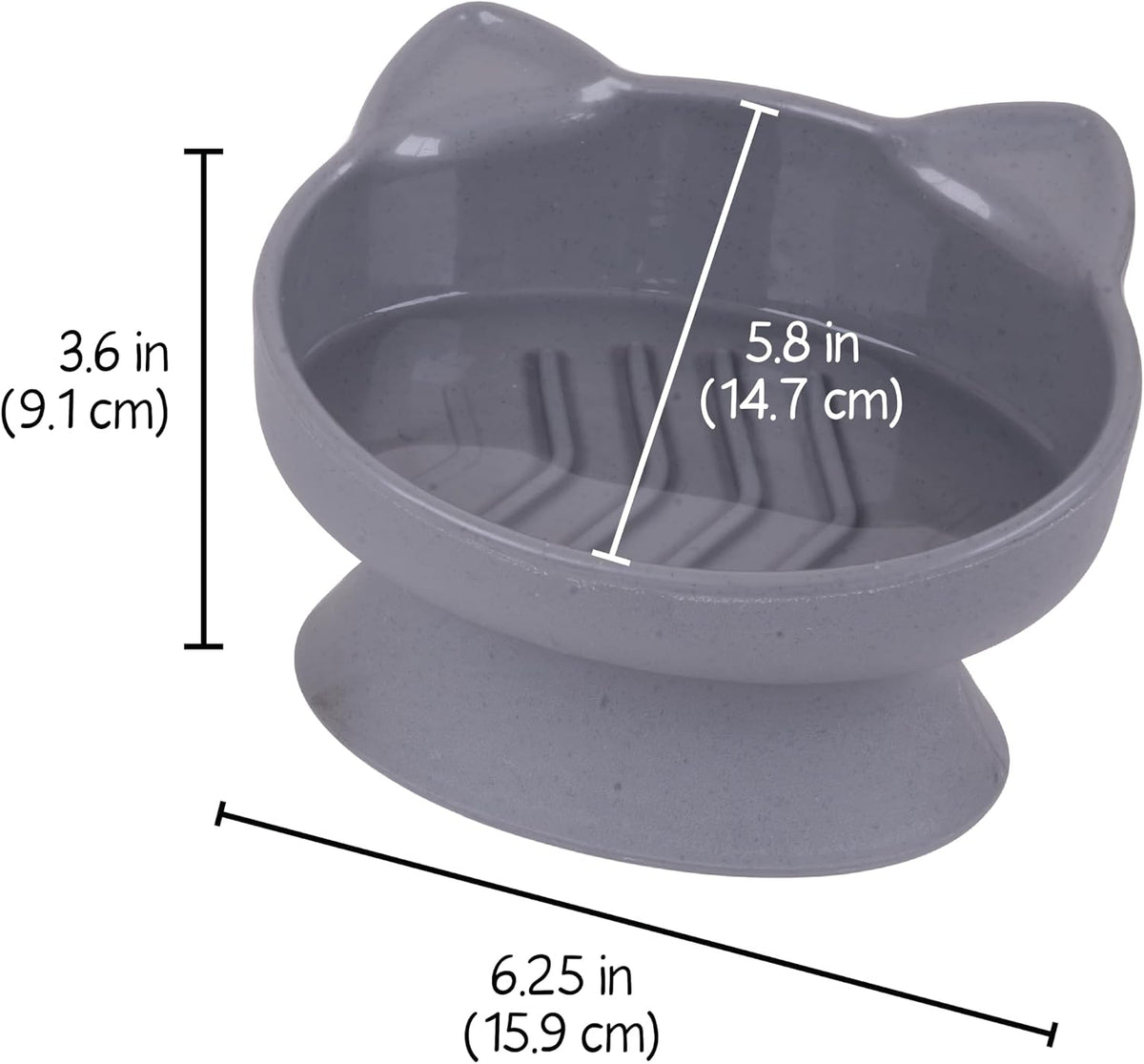 Kitty City Elevated Cat Bowls - White & Gray / Large - Slow Eat - image 4