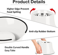 Tilted Elevated Dog Bowls Non-Slip & Non-Spill Pet Feeder - M/2 Cup / White - image 4