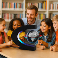 Magnetic Levitation Floating Rotating World Globe with LED Light - Black - image 3