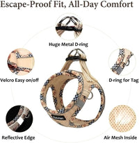Escape Proof Cat Harness and Leash, Adjustable Vest - Beige / M - image 3
