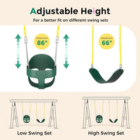 DECORLIFE Toddler Swing, Baby Swing Outdoor - Green - 2 Pack - image 3
