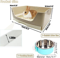 PINVNBY Rabbit Litter Box with Drawer for Cage Bunny Corner Litter - White - image 2