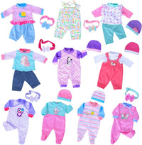 10 Sets Baby Doll Clothes and Accessories Include Rompers Outfits - 10 Sets Doll Clothes - image 3