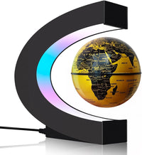 Magnetic Levitating Floating Globe with LED Lights - Golden C Frame Globe