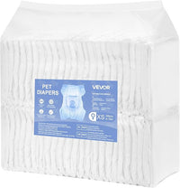 VEVOR Disposable Dog Diapers, Super Absorbent Female Dog Diapers, 360° Leak-Proof Female Doggy Pet Diaper with Wetness Indicator for Heat Period, Training, Incontinence - M, 96 Count (2 Packs of 48)