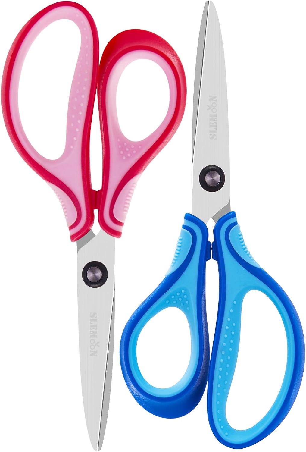 SLEMOON 7 inch left handed student scissors with blue cushioned handles - view 3