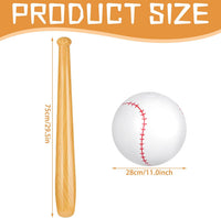 Lewtemi inflatable baseball set with 4 blow-up bats and 2 baseball-print beach balls - view 10