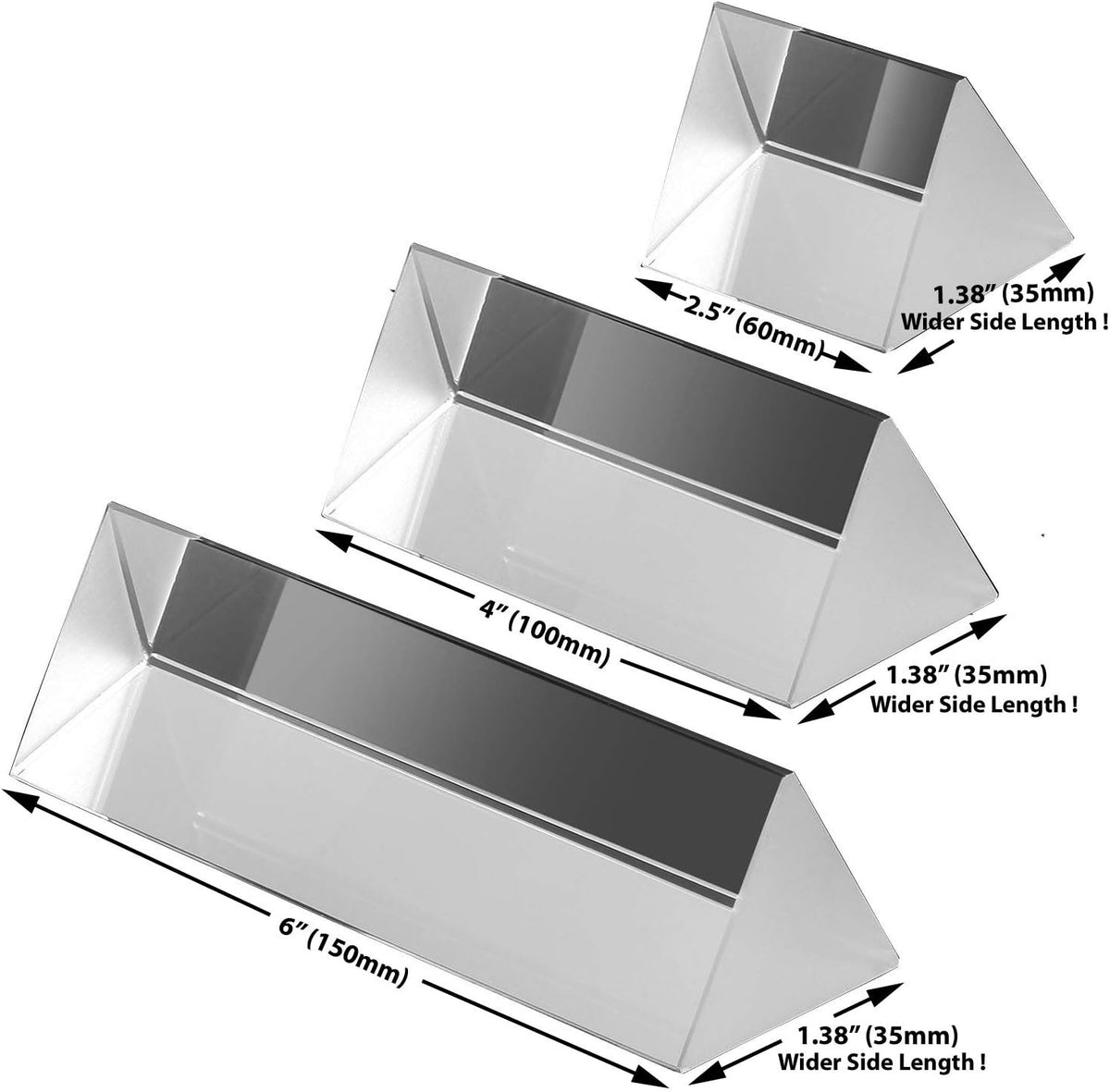 Amlong Crystal 2.5 inch Optical Glass Triangular Prism for Teaching - 2.5 Inch, 4 Inch, 6 Inch - image 2