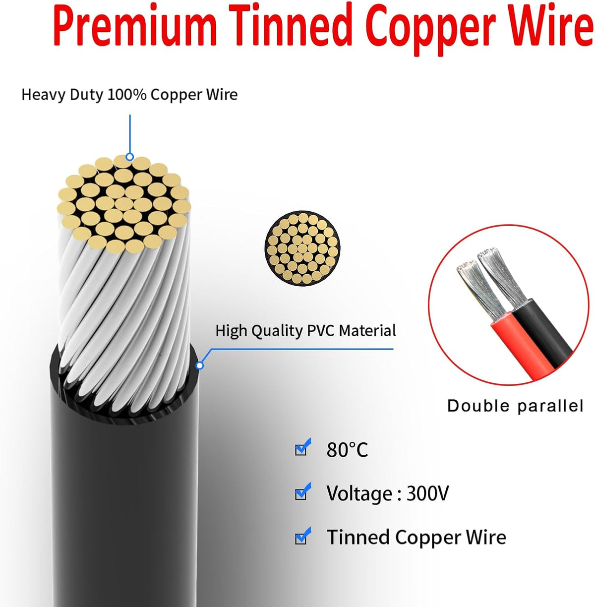 ELFCULB XT60 3 way splitter cable with 12AWG tinned copper wire, 1 ft long - view 7