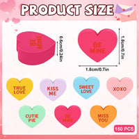 JUNEBRUSHS 150Pcs Fall Mini Erasers - Heart Style - image 2